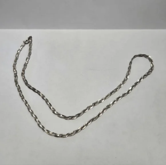 Silver Braided Rope Chain - Picture 1 of 3